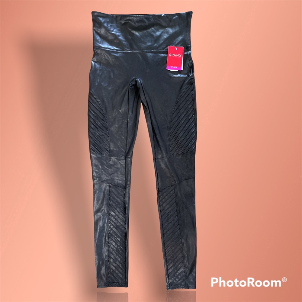 SPANX Faux leather moto leggings, Size Medium, new/never worn, tags attached